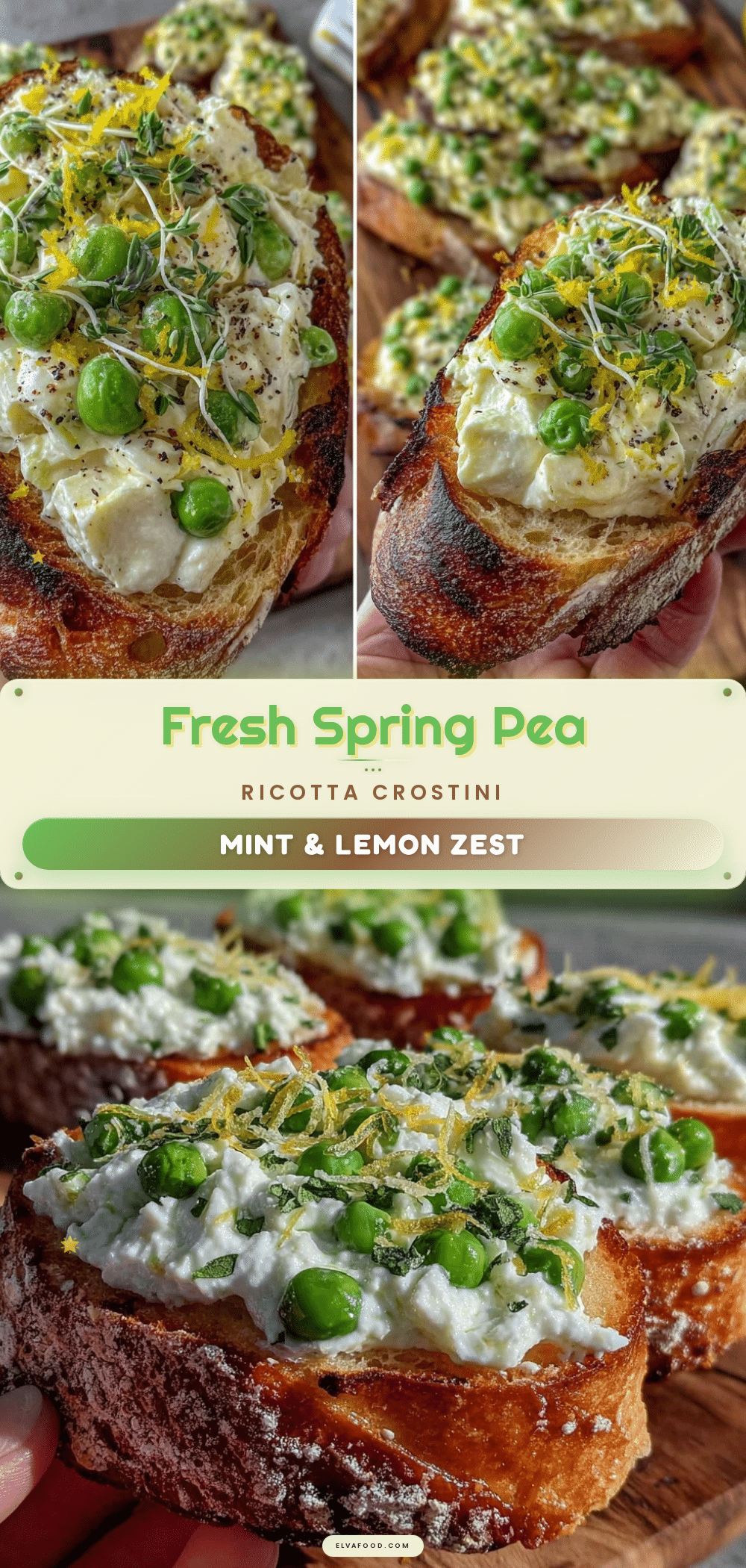 spring pea and ricotta crostini recipe