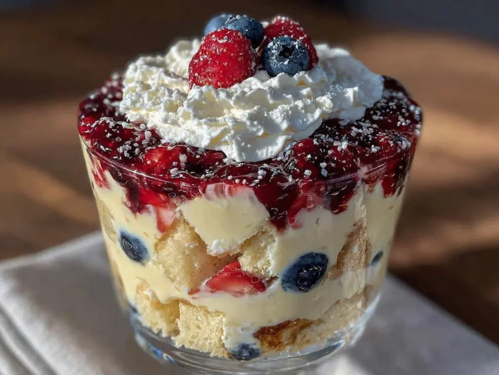 stars and stripes berry trifle - featured image
