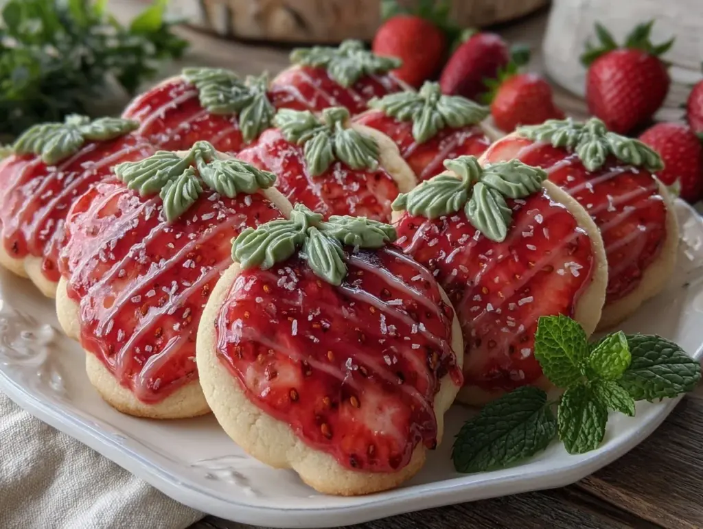 strawberry cookies recipe - featured image