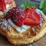 strawberry cream cheese puff pastry danish - featured image