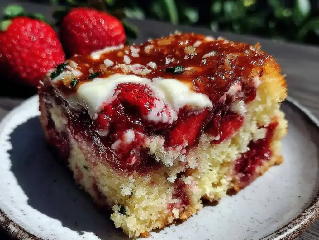 strawberry earthquake cake - featured image