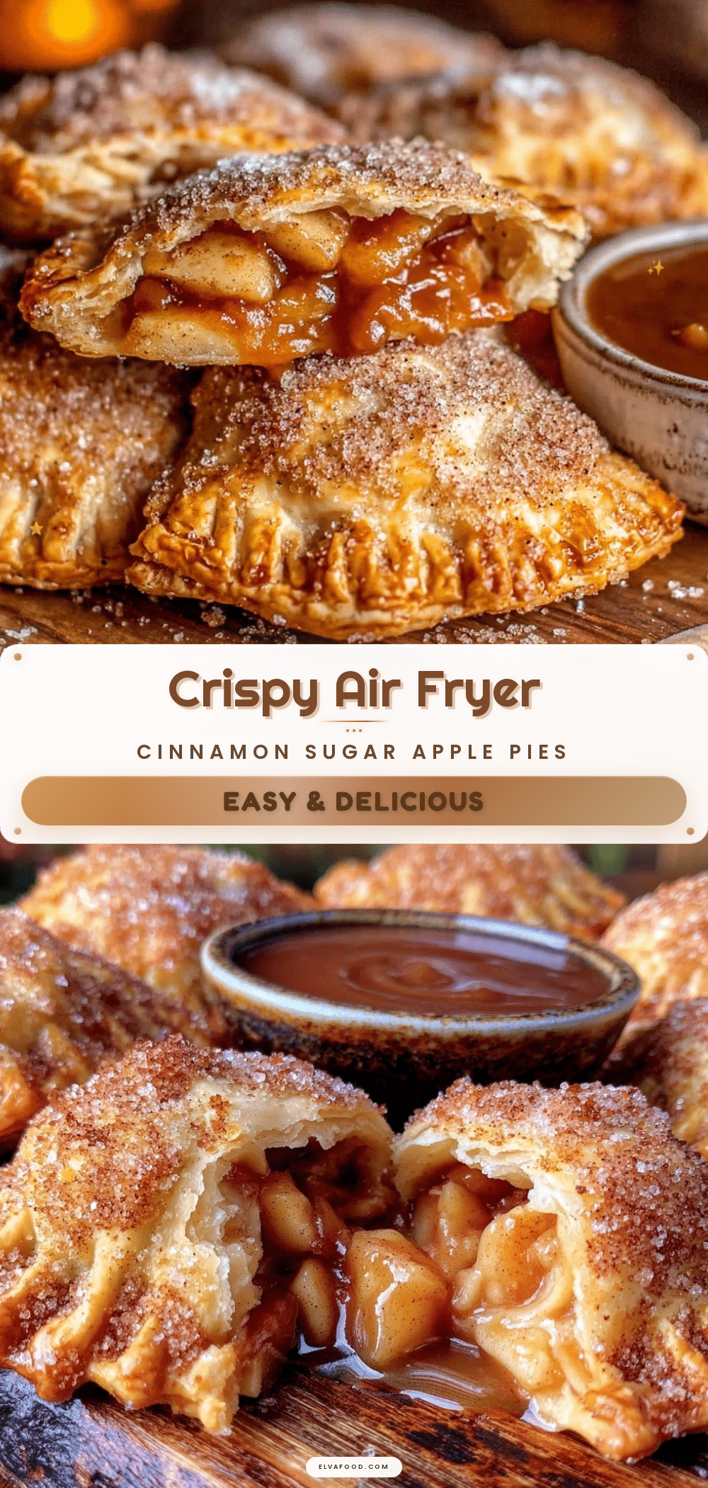 air fryer cinnamon sugar apple hand pies recipe