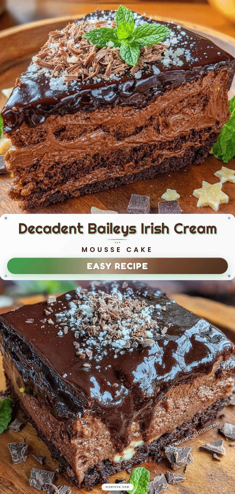 Baileys Irish Cream Chocolate Mousse Cake recipe