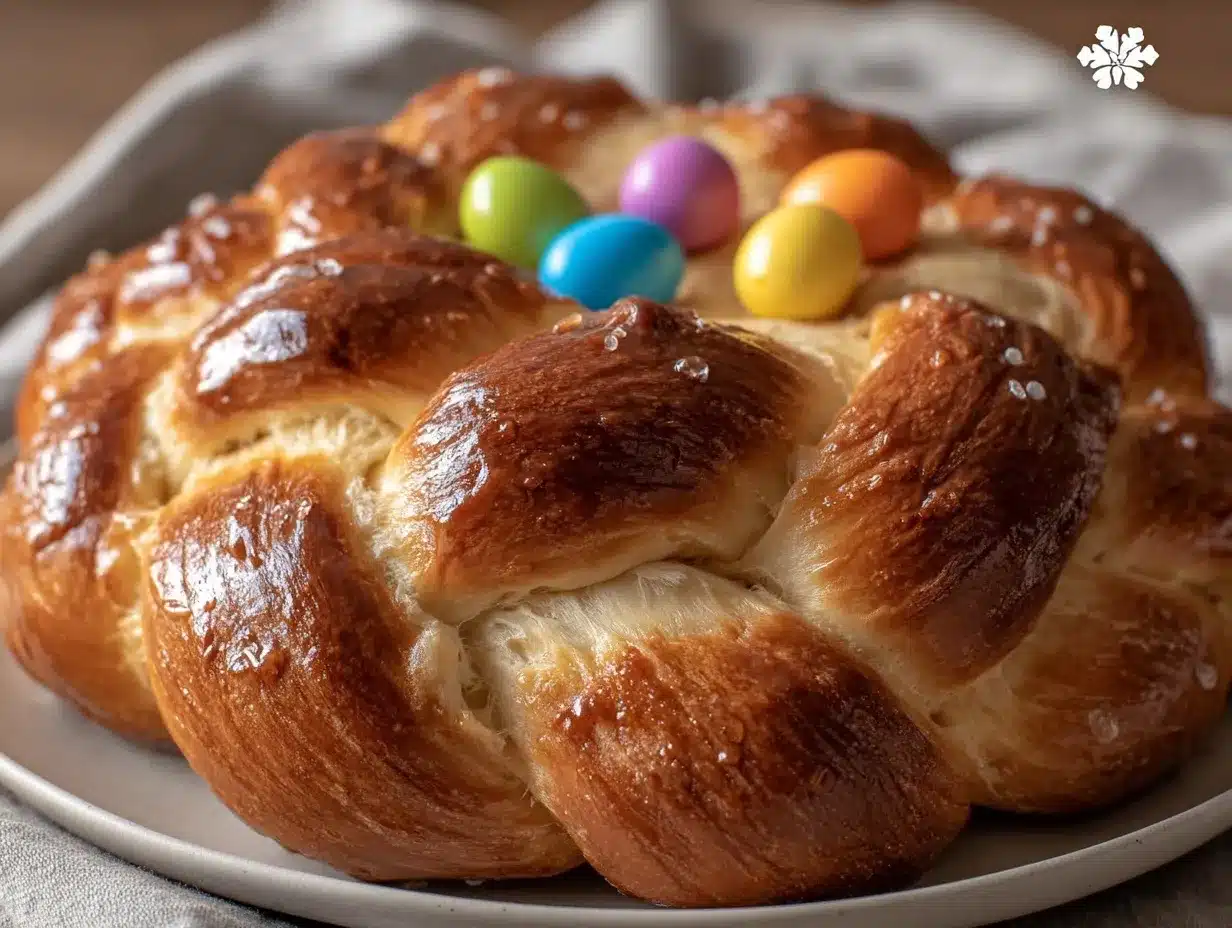 braided brioche Easter bread preparation steps
