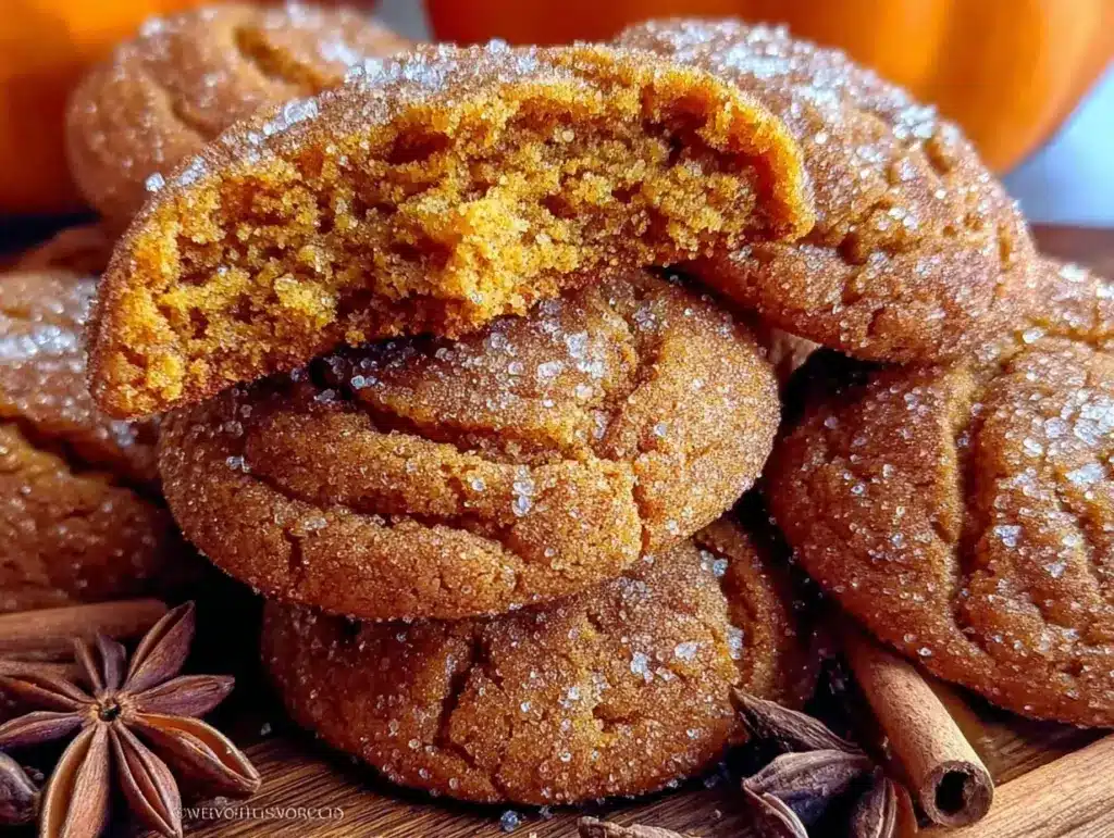 brown butter pumpkin snickerdoodle cookies - featured image