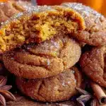 brown butter pumpkin snickerdoodle cookies - featured image