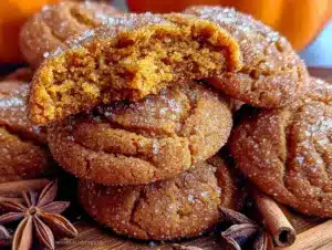 brown butter pumpkin snickerdoodle cookies - featured image