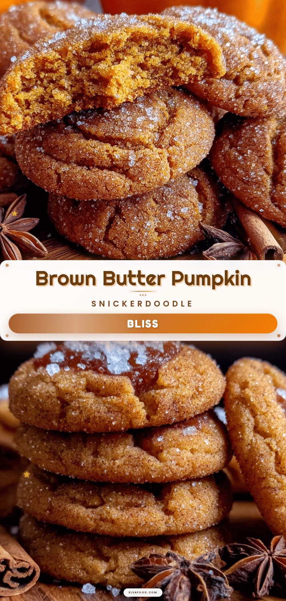 brown butter pumpkin snickerdoodle cookies recipe