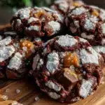 brown butter toffee chocolate crinkle cookies - featured image