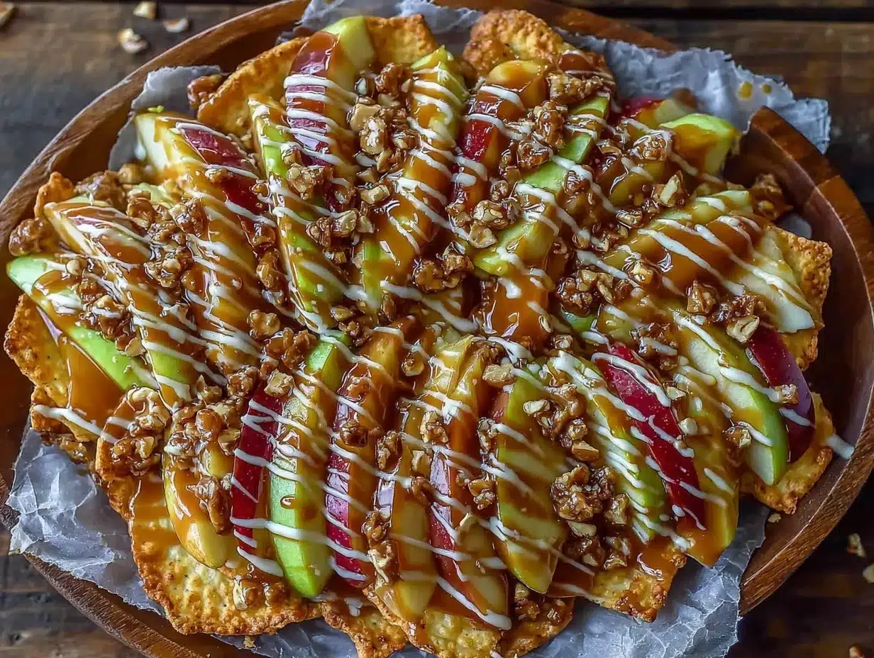caramel apple nachos preparation steps