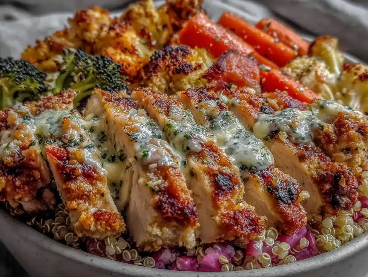 chicken quinoa meal prep bowl preparation steps