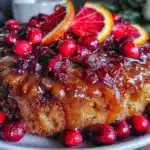 cranberry orange upside-down cake - featured image