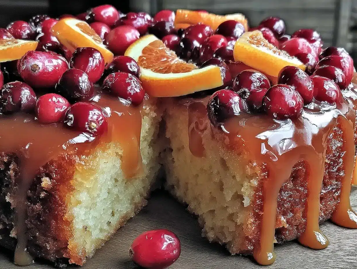cranberry orange upside-down cake preparation steps