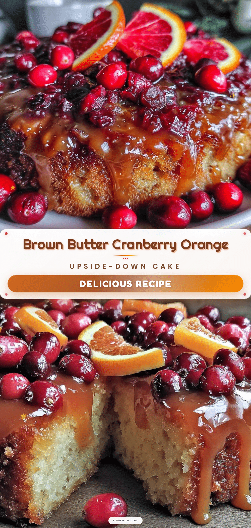 cranberry orange upside-down cake recipe