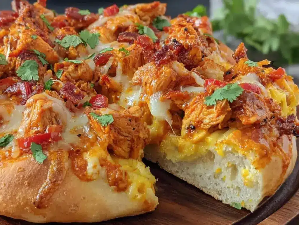 creamy butter chicken naan pizza - featured image
