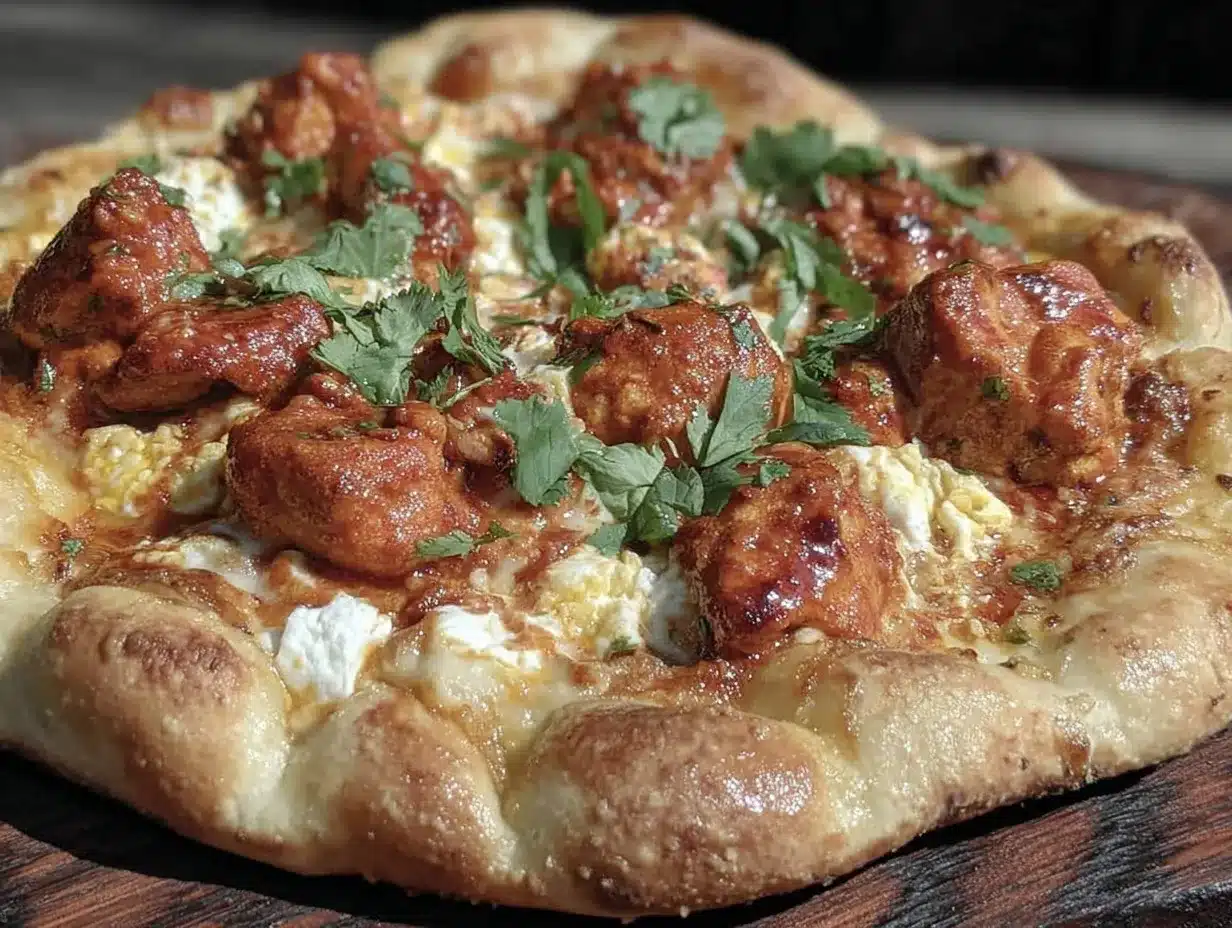 creamy butter chicken naan pizza preparation steps