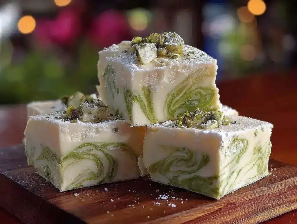 Creamy Frankenstein Matcha White Chocolate Fudge Squares - featured image