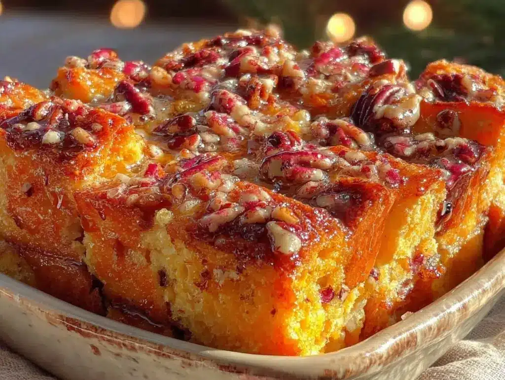 creamy pumpkin butter overnight french toast casserole - featured image