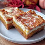 creamy pumpkin cream cheese swirl bars - featured image