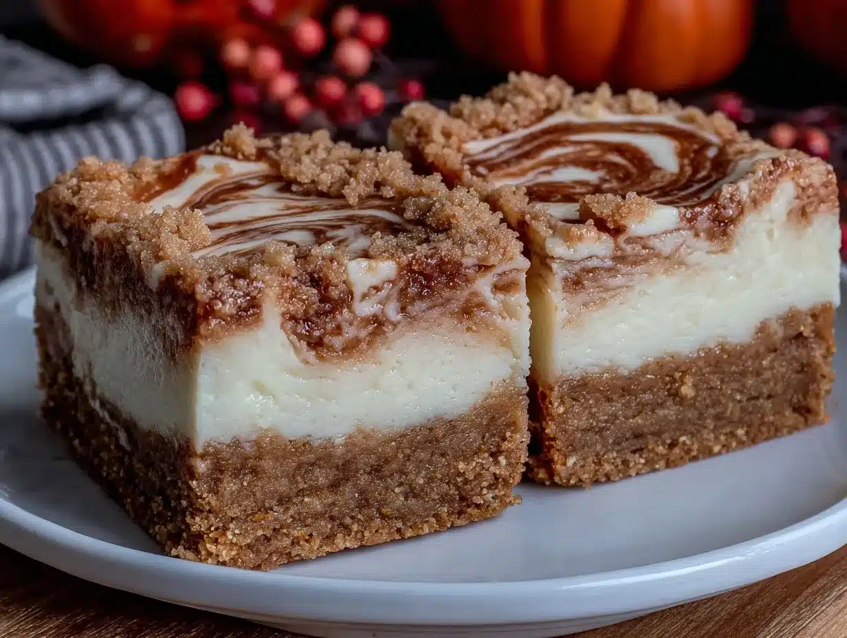 creamy pumpkin cream cheese swirl bars preparation steps