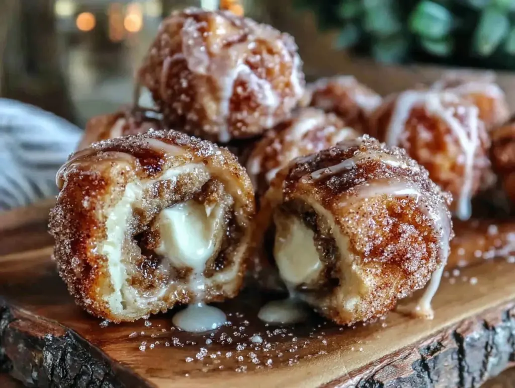 crispy air fryer churro cheesecake bites - featured image