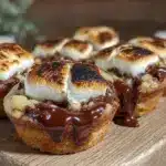 crispy air fryer s’mores stuffed cookie cups - featured image