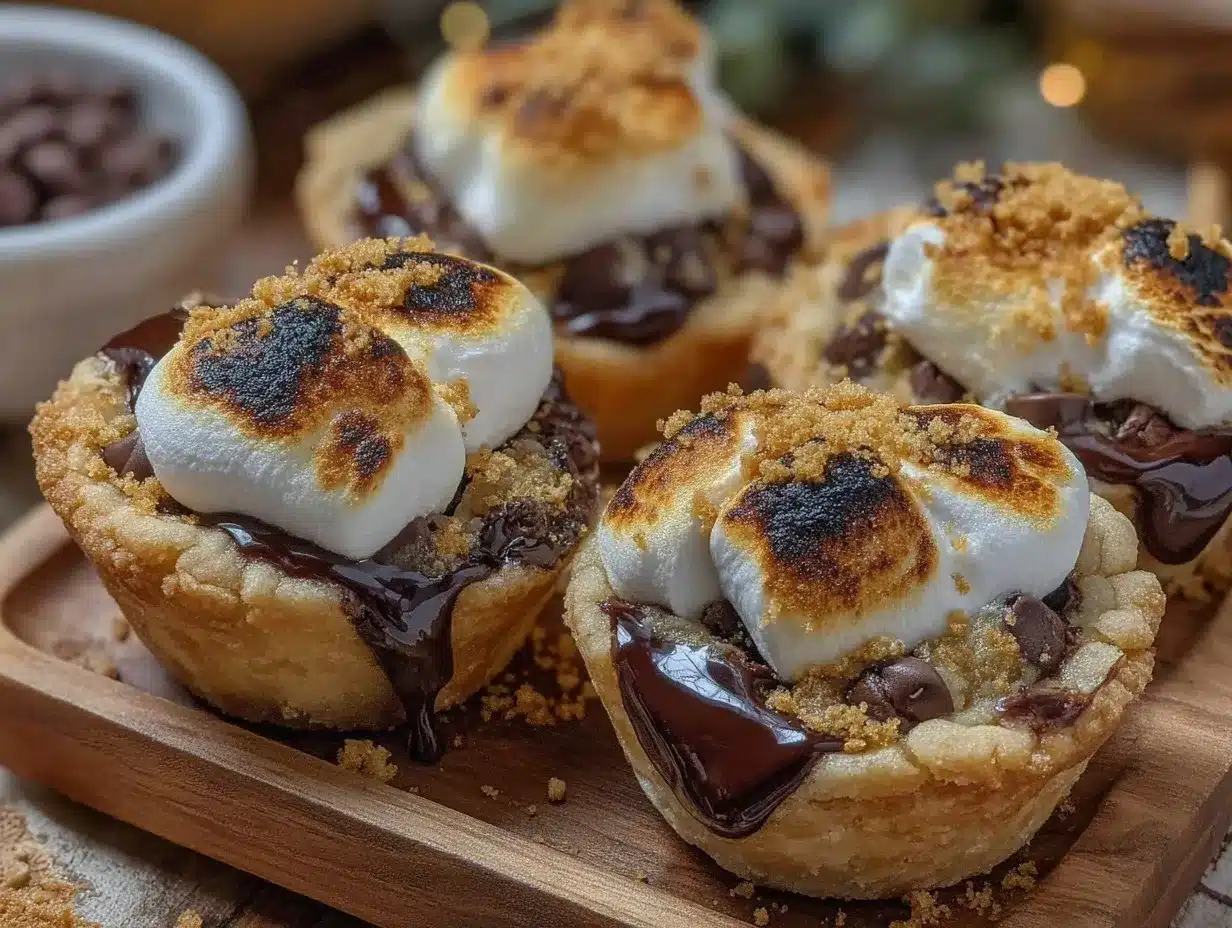 crispy air fryer s’mores stuffed cookie cups preparation steps