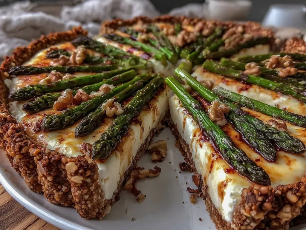 crispy asparagus goat cheese tart - featured image