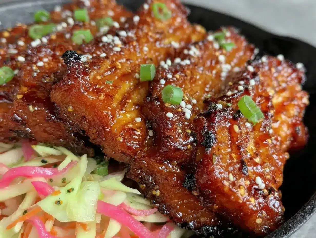 crispy cast iron maple glazed pork belly preparation steps