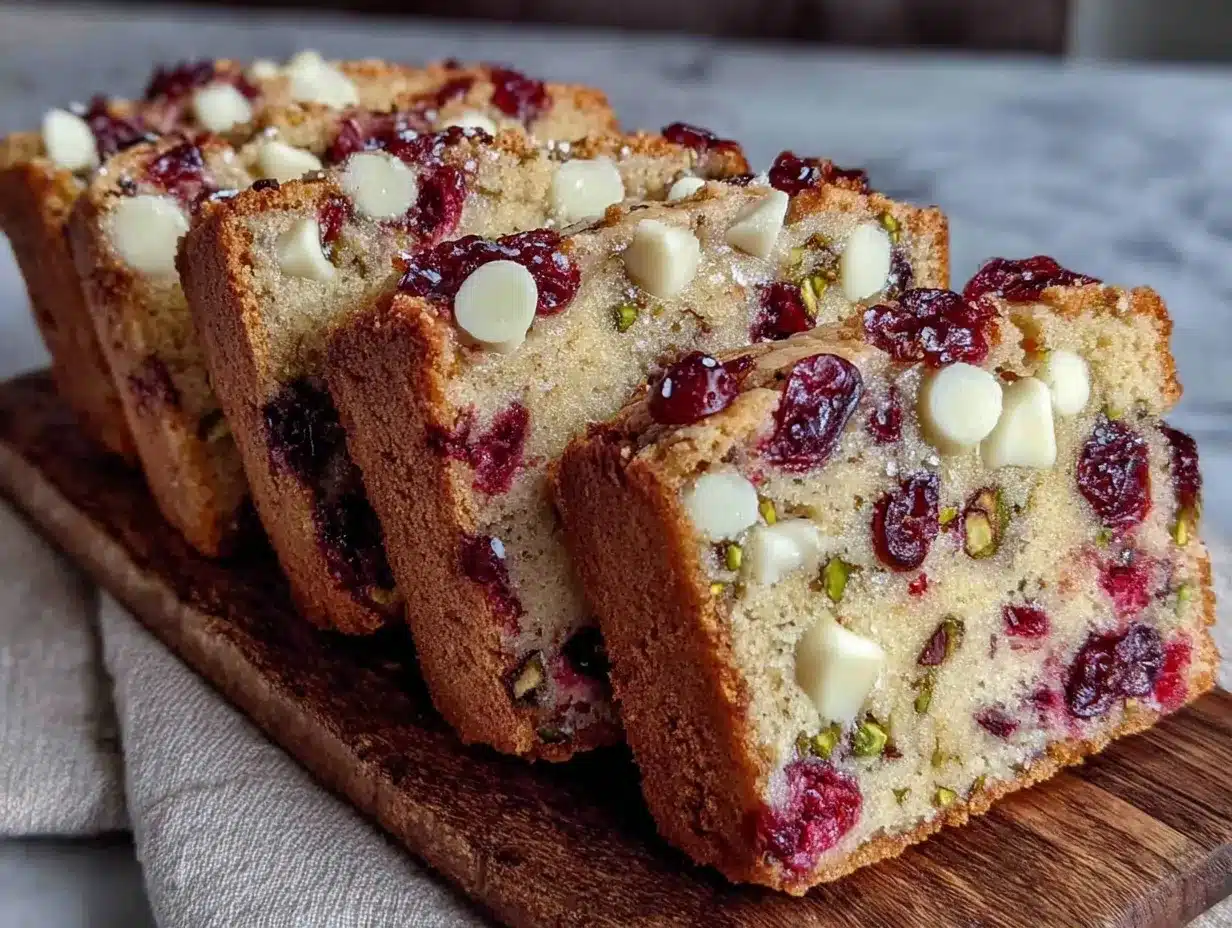 crispy pistachio cranberry white chocolate shortbread preparation steps