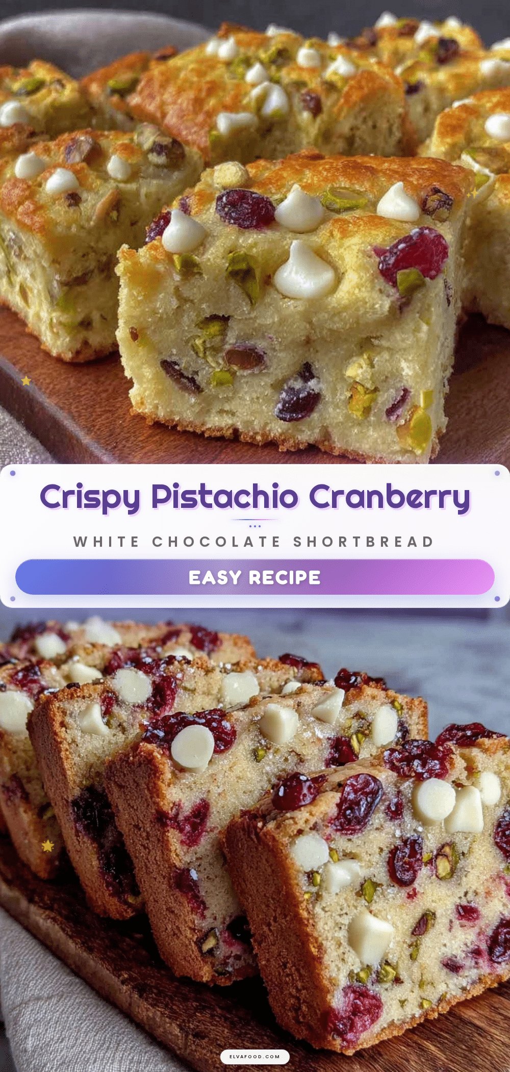 crispy pistachio cranberry white chocolate shortbread recipe