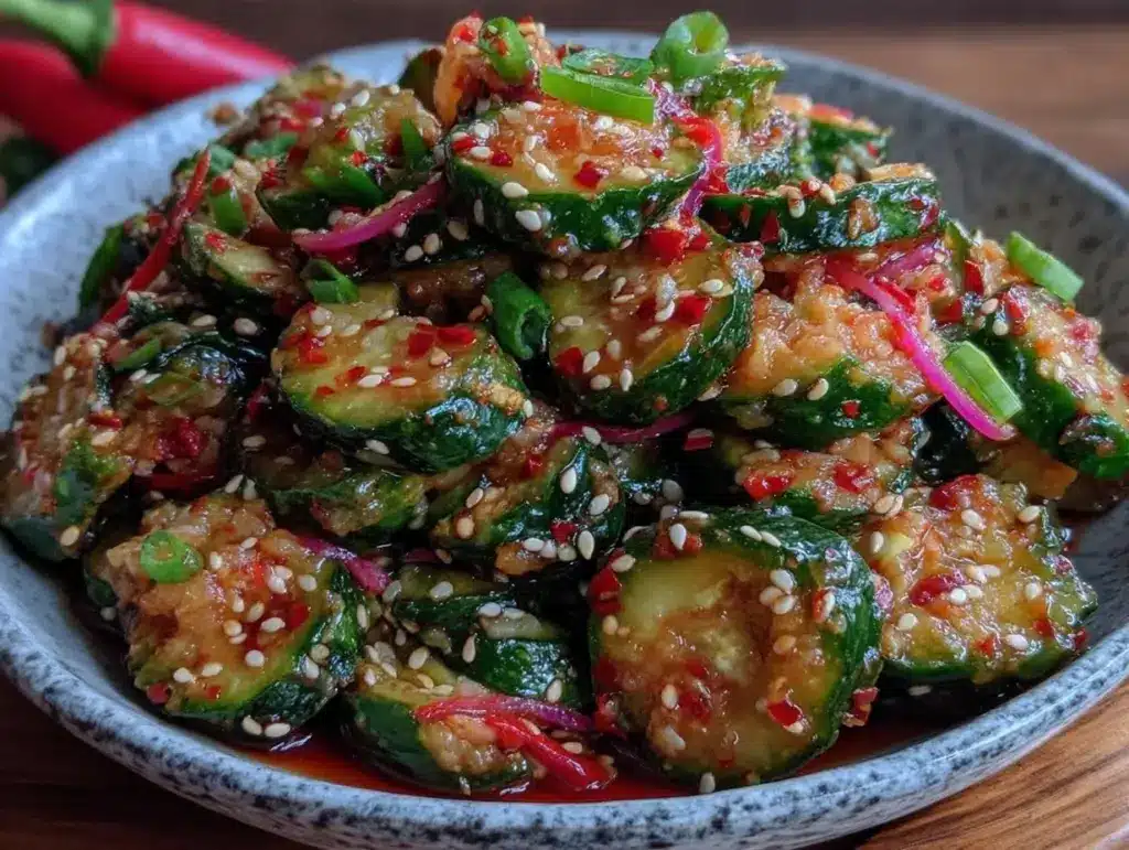 crispy smashed cucumber salad - featured image