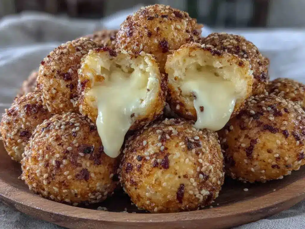 crispy stuffed bagel balls - featured image