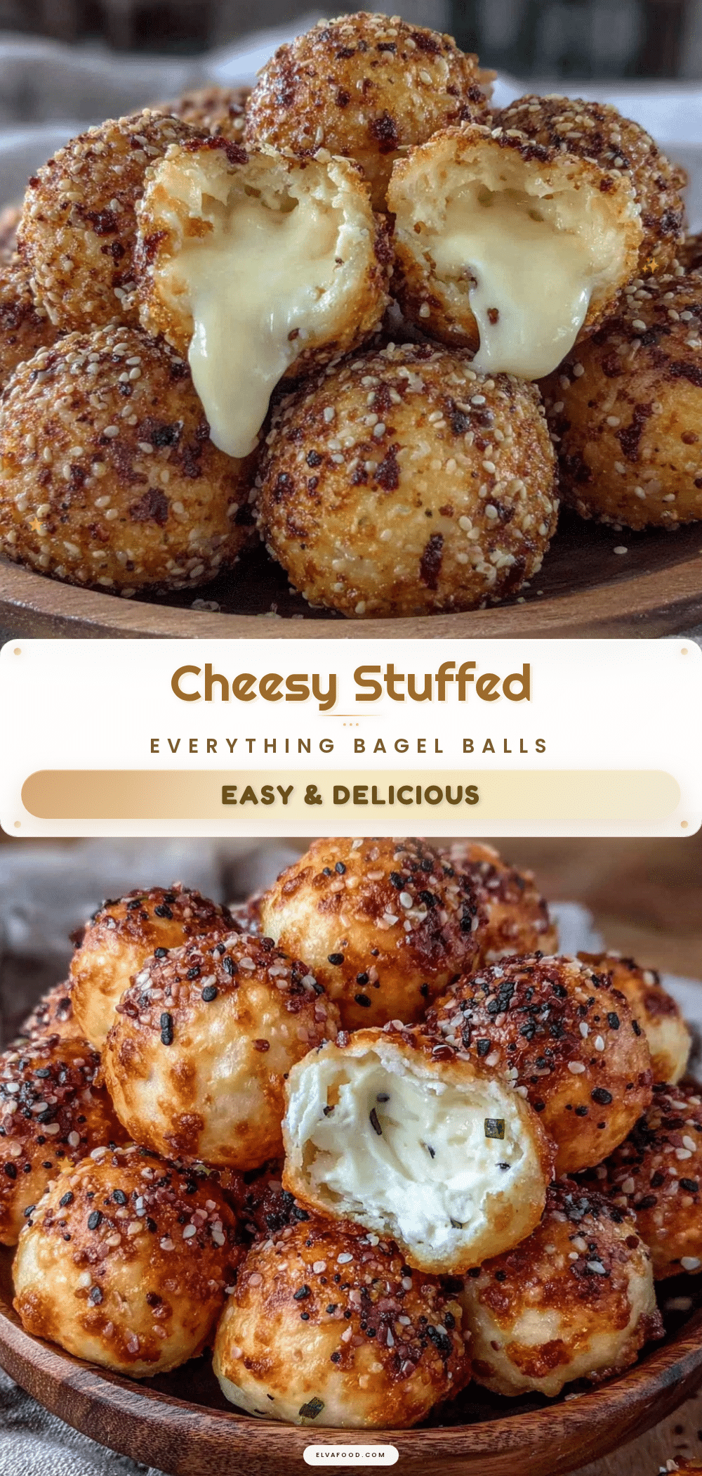 crispy stuffed bagel balls recipe