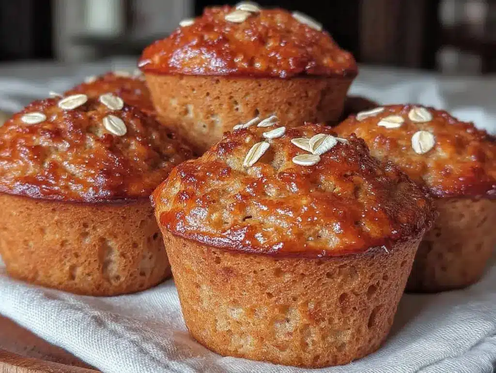 easy air fryer banana oat muffins - featured image