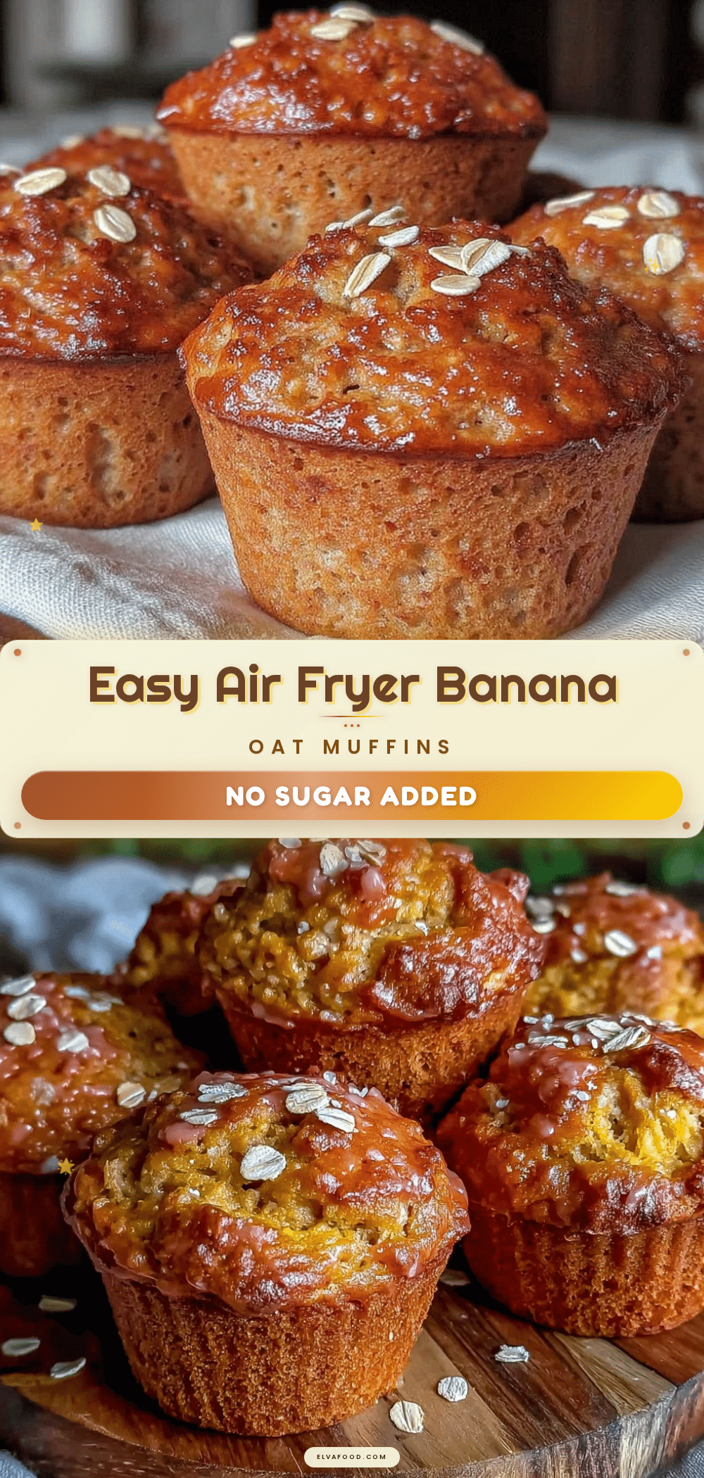 easy air fryer banana oat muffins recipe