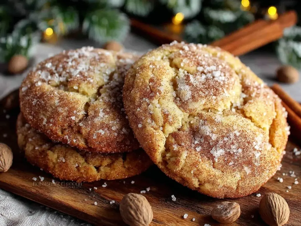 eggnog snickerdoodle cookies - featured image