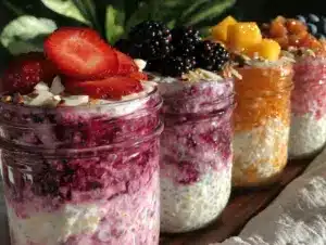 fresh no-cook mason jar overnight oats - featured image