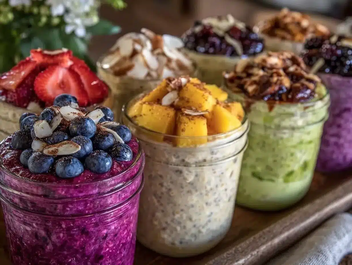 fresh no-cook mason jar overnight oats preparation steps
