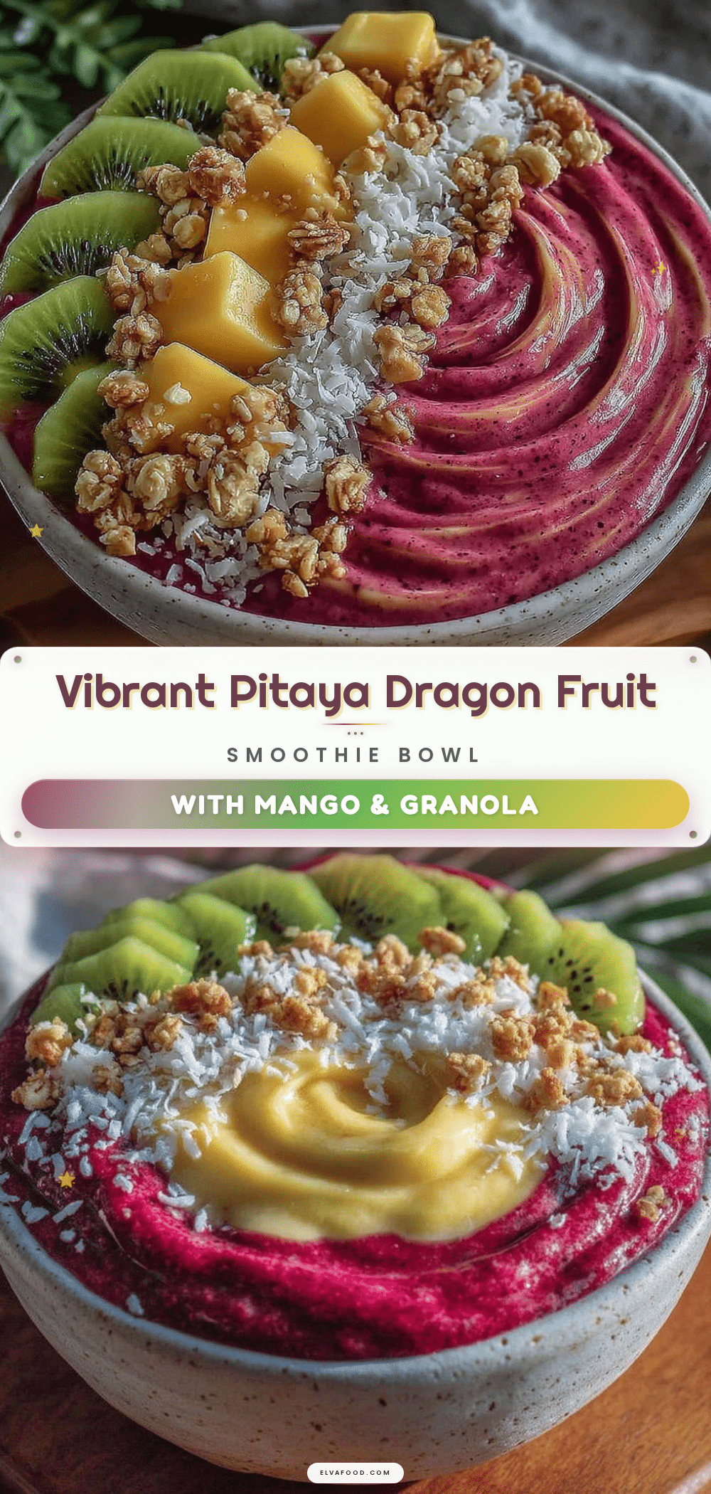 fresh pitaya pink dragon fruit smoothie bowl recipe