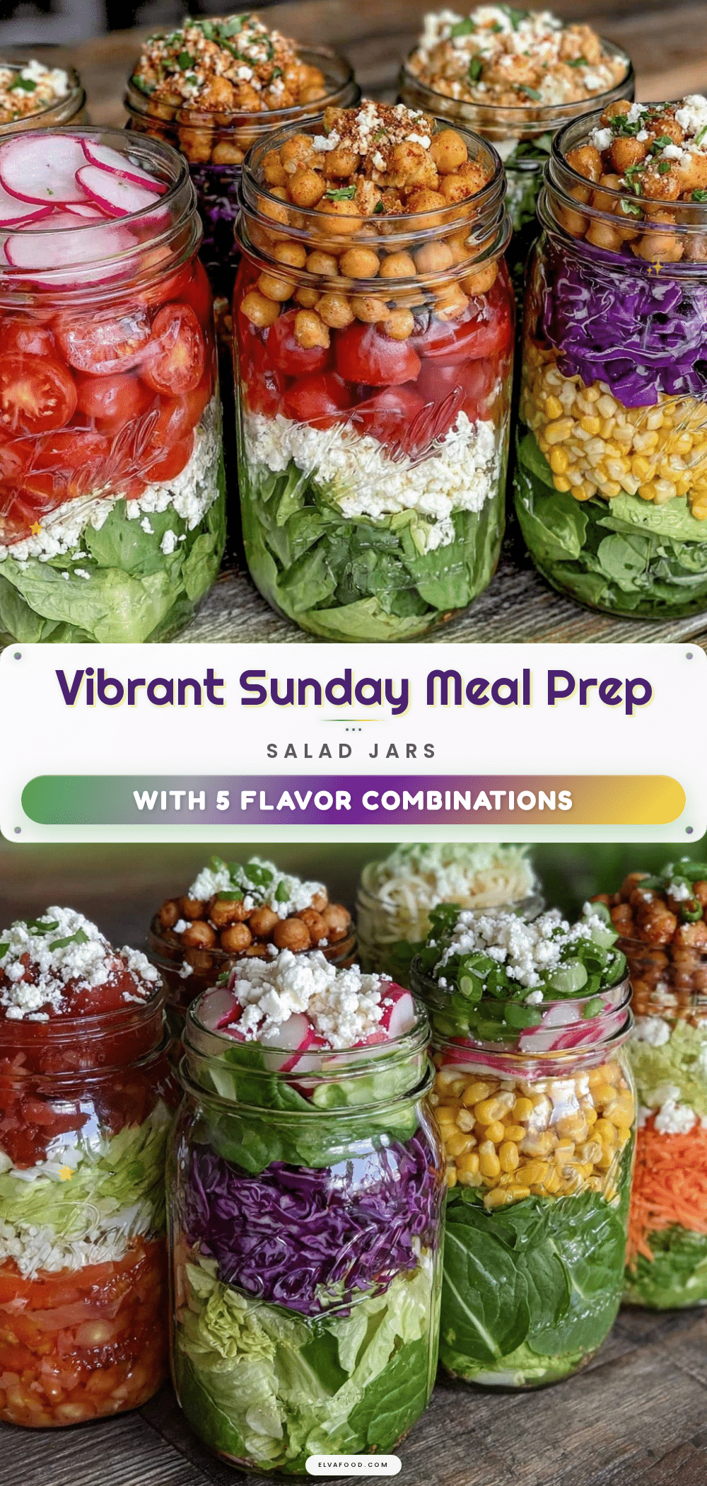 fresh sunday meal prep salad jars recipe