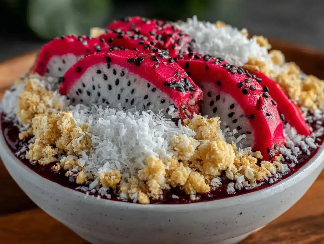 fresh thick açaí bowl preparation steps