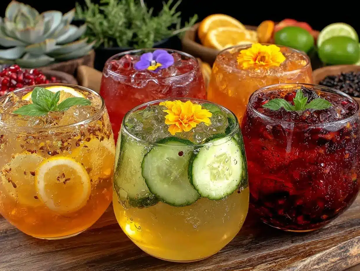 fresh vibrant mocktail bar preparation steps