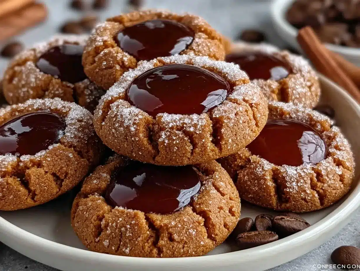 gingerbread latte thumbprint cookies preparation steps