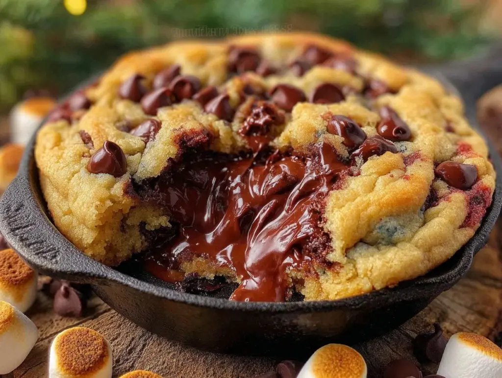 gooey campfire skillet cookie - featured image
