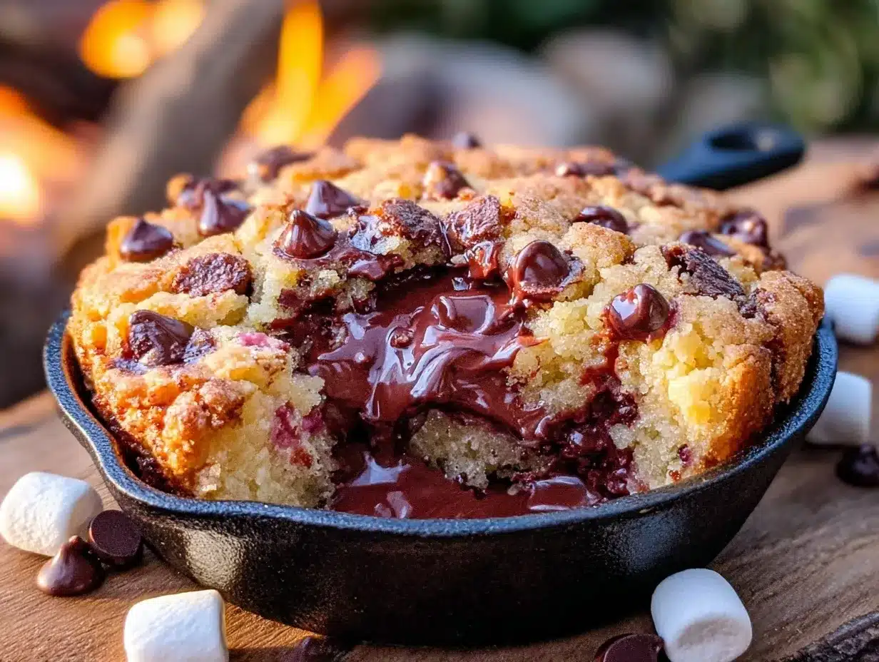 gooey campfire skillet cookie preparation steps