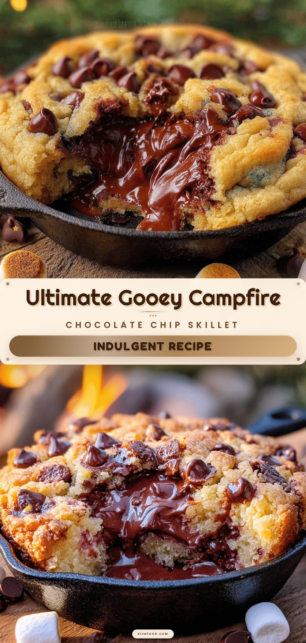 gooey campfire skillet cookie recipe