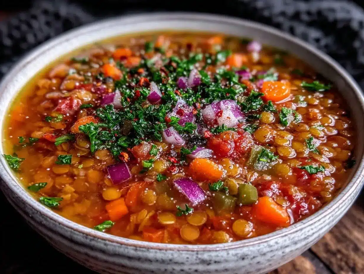 healthy batch cook lentil soup preparation steps