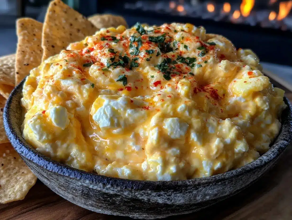healthy high-protein cottage cheese queso dip preparation steps