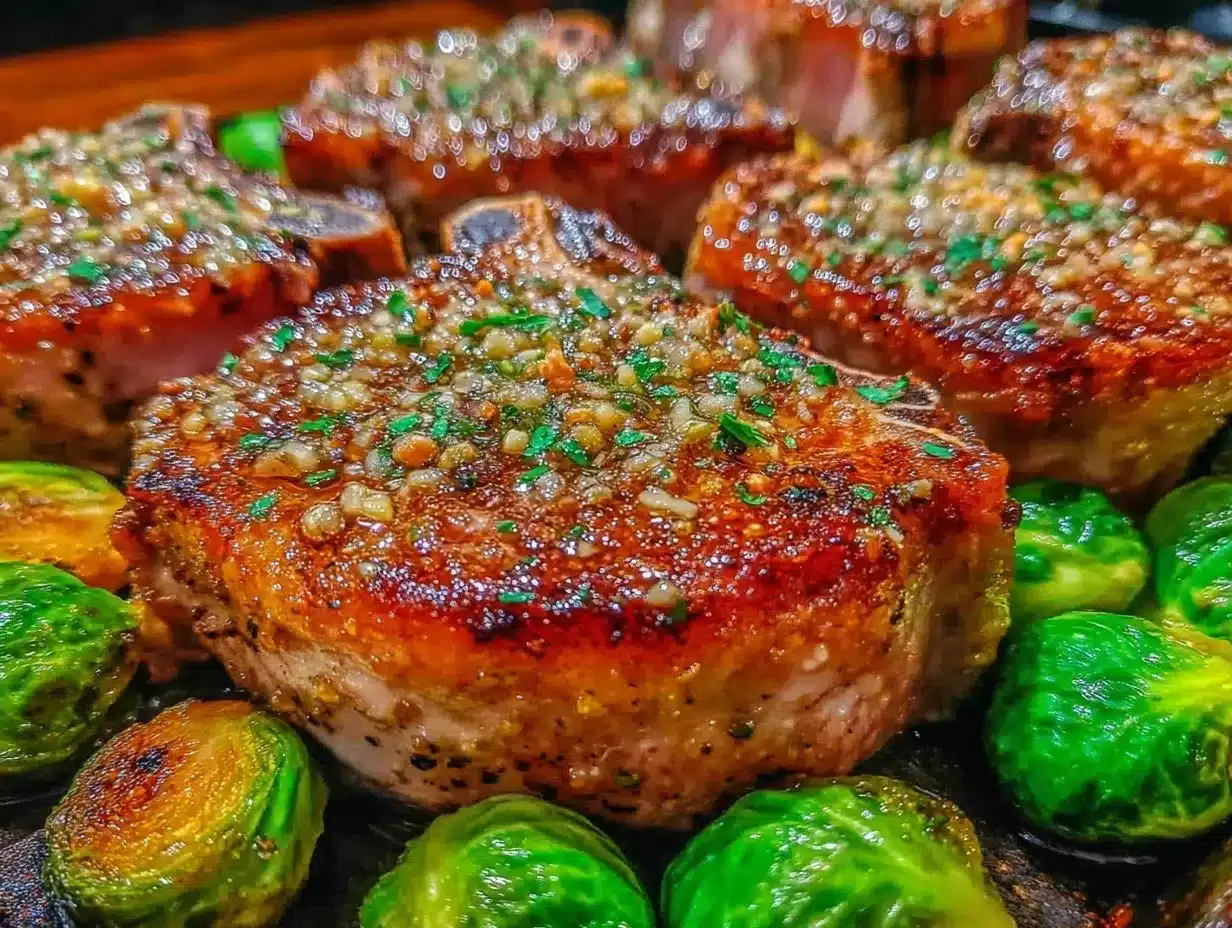 honey dijon sheet pan pork chops preparation steps
